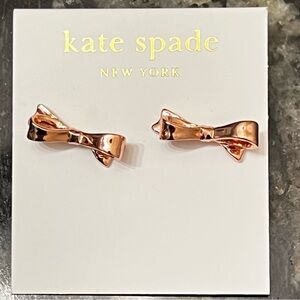 Kate Spade Love Notes Rose Gold Bow Earrings - NWT